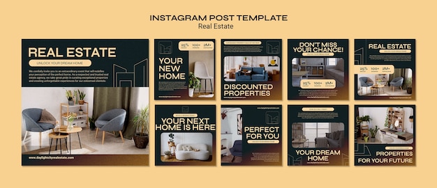 Coleção de postagens do Instagram para negócios profissionais