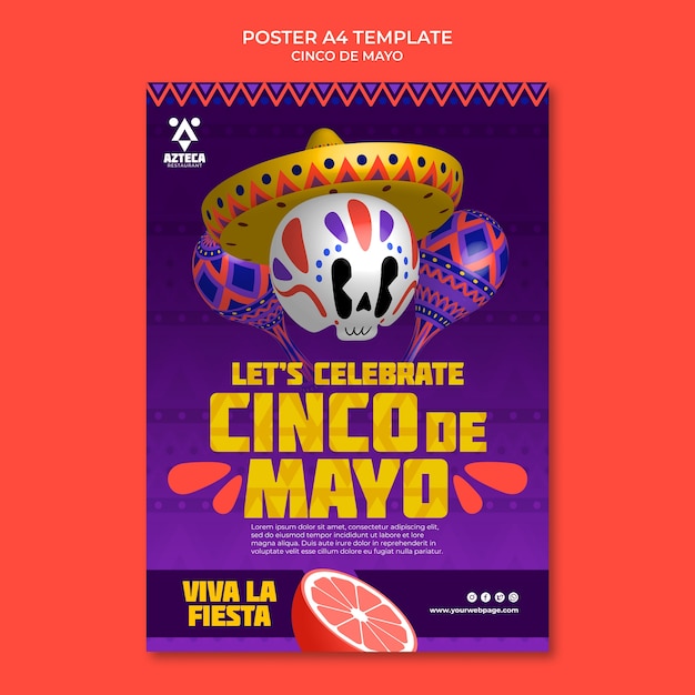 Comemore o modelo de cartaz de cinco de maio