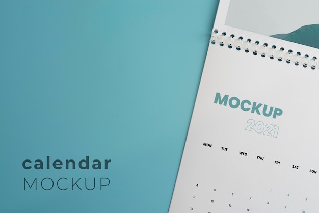 Composição de calendário de mock-up minimalista