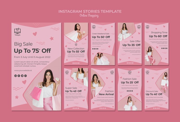 PSD grátis compras on-line instagram stories