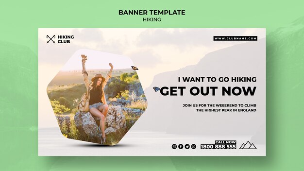 Conceito de bandeira de caminhada com citação