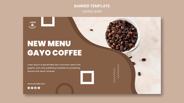 Conceito de banner de cafeteria