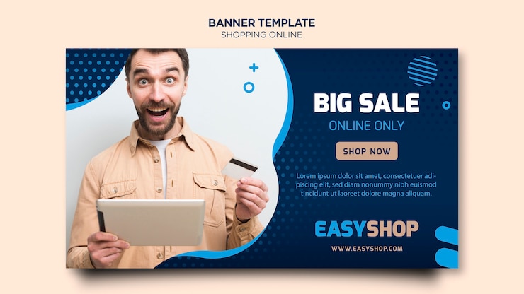 PSD grátis conceito de banner on-line de compras
