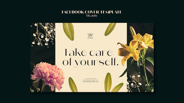 Conceito de beleza floral capa do Facebook