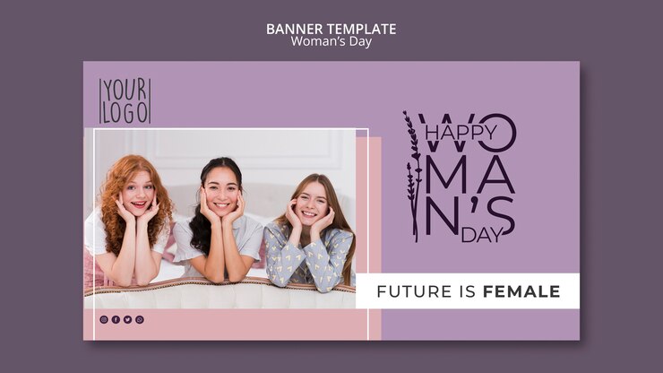 PSD grátis conceito de dia da mulher para o modelo de banner