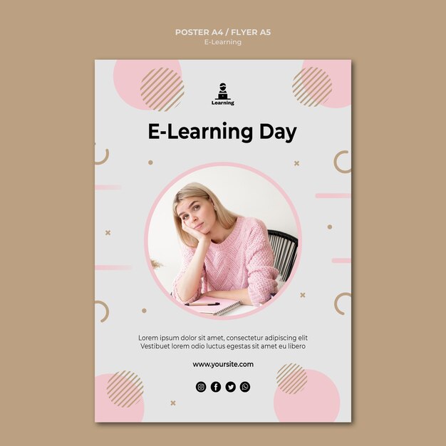 Conceito de e-learning de design de cartaz