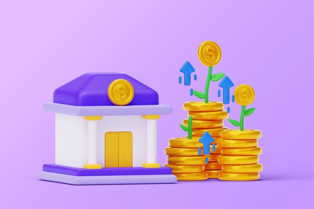 Conceito de economia com moedas de ouro