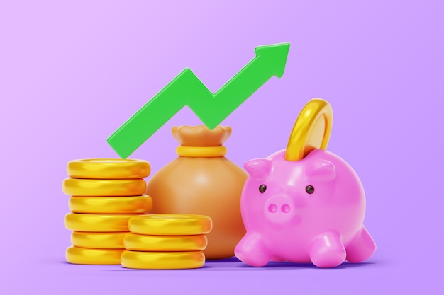 Conceito de economia com moedas de ouro