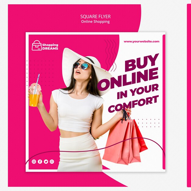 Conceito de folheto on-line de compras