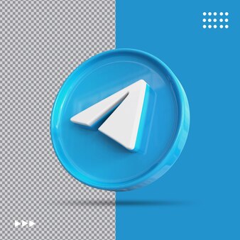 Conceito de mídia social 3d do ícone do telegrama