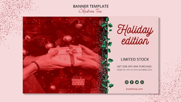 Conceito de modelo de banner de natal