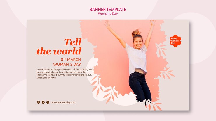 PSD grátis conceito de modelo de banner do dia das mulheres