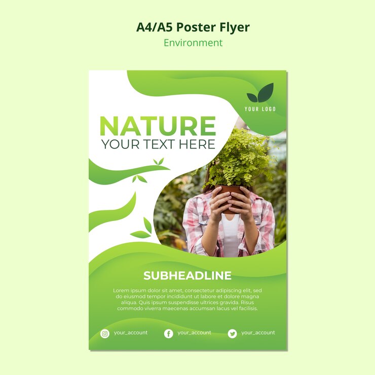 PSD grátis conceito de modelo de cartaz da natureza