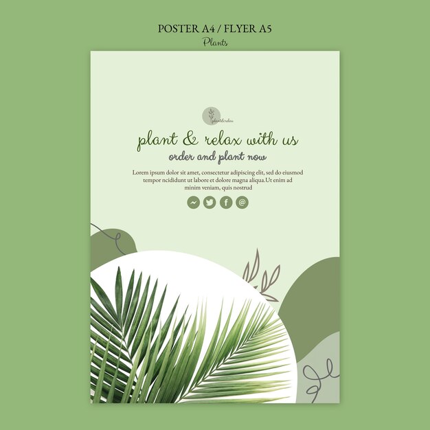Conceito de modelo de cartaz de plantas