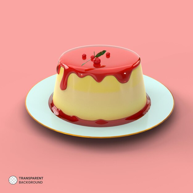 Ícone de bolo delicioso isolado renderização 3d ilustração