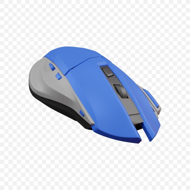 Ícone de mouse para jogos de computador sem fio Ilustração isolada de renderização 3d