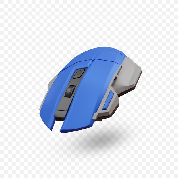 Ícone de mouse para jogos de computador sem fio Ilustração isolada de renderização 3d