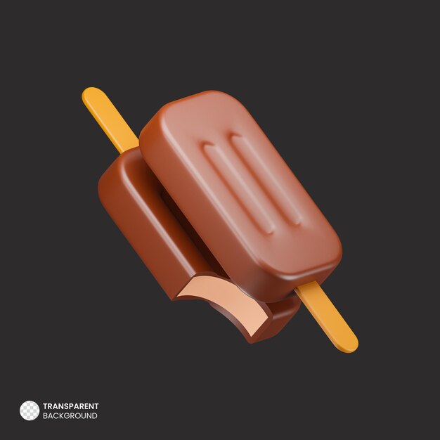 Ícone de sorvete de renderização 3d isométrica