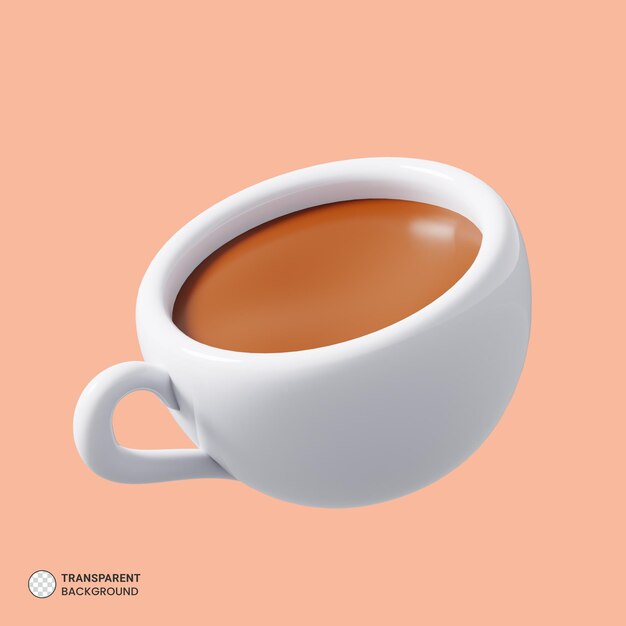 Ícone de xícara de café isolado ilustração de renderização 3d