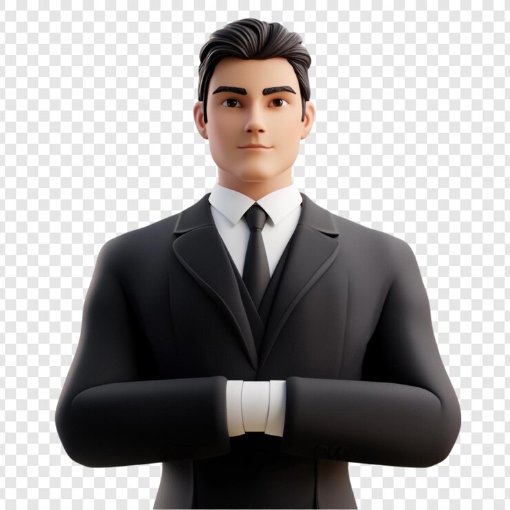 PSD grátis confidente empresário modelo 3d expressão séria roupa profissional estilo elegante