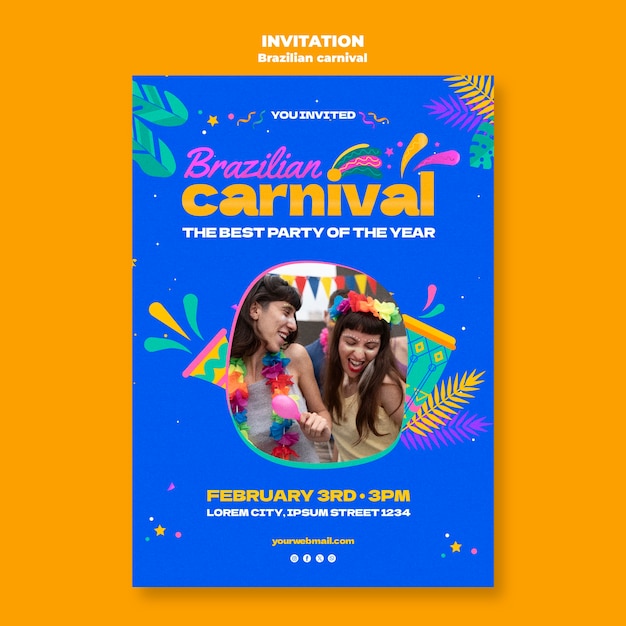 Convidado para a celebração do carnaval brasileiro