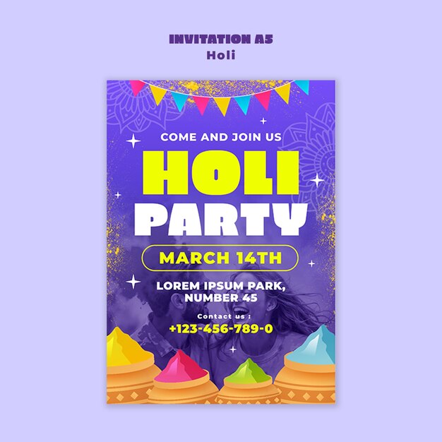 Convidado para uma festa de Holi.