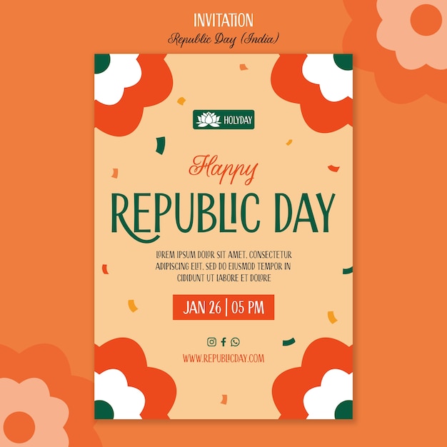 Convite desenhado à mão para o dia da república