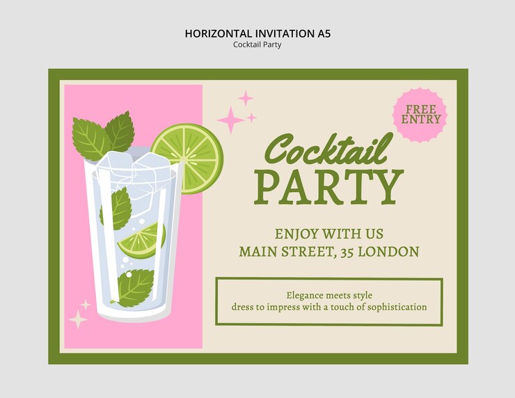 PSD grátis convite do cocktail