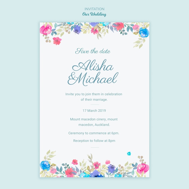 Convite do conceito de casamento colorido