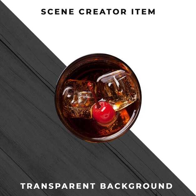 Copo de cocktail em fundo transparente