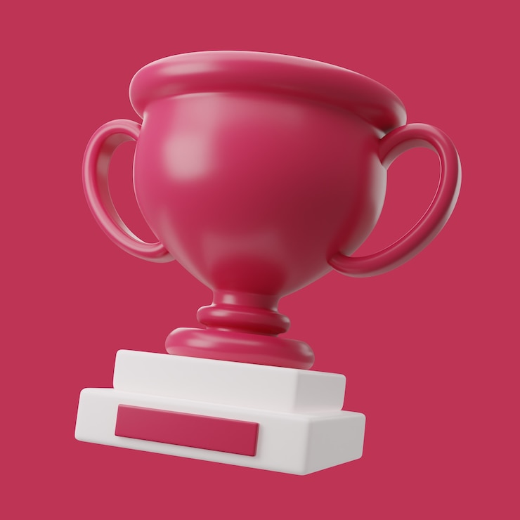 PSD grátis cor do troféu do ano 2023 ilustração 3d