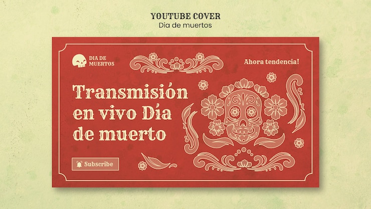 PSD grátis cover do youtube da celebração do dia dos mortos