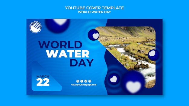 PSD grátis cover do youtube do dia mundial da água
