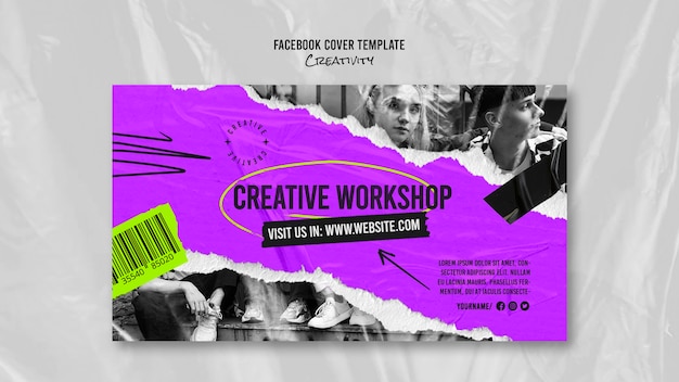 Creatividade conjunto de modelos de capa do facebook