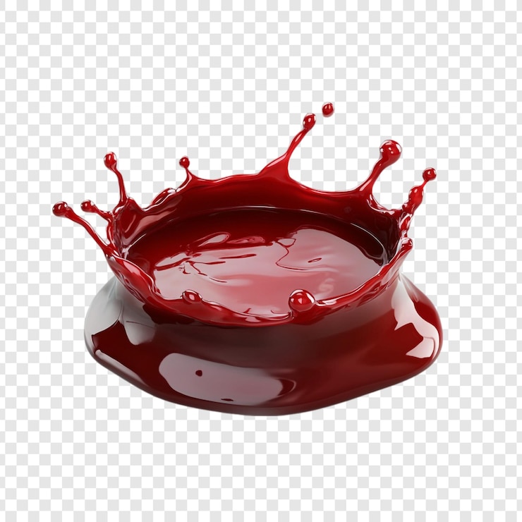 PSD grátis crimson liquid splash uma renderização dinâmica em 3d de um splash em forma de coroa vermelha