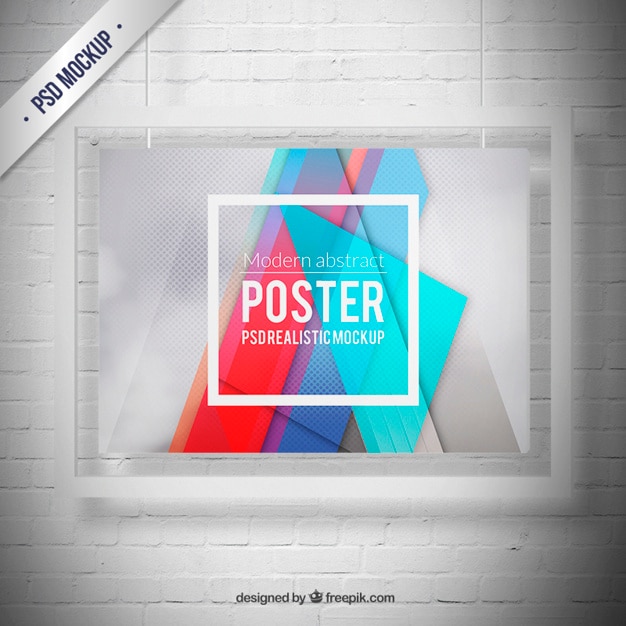 PSD grátis cristal quadro mockup