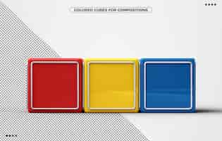 PSD grátis cubos 3d coloridos para composição