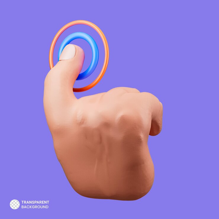 PSD grátis cursor do computador do ícone 3d do clique da mão