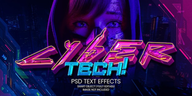 Cyber tech! efeito de texto
