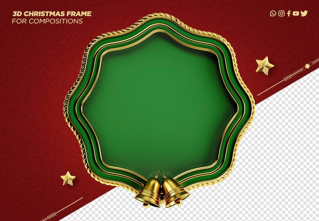 decoração de natal de moldura 3d para composições