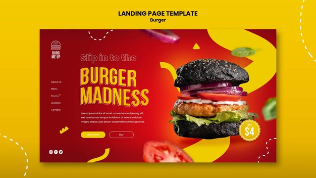 Deliciosa página de destino de fast food