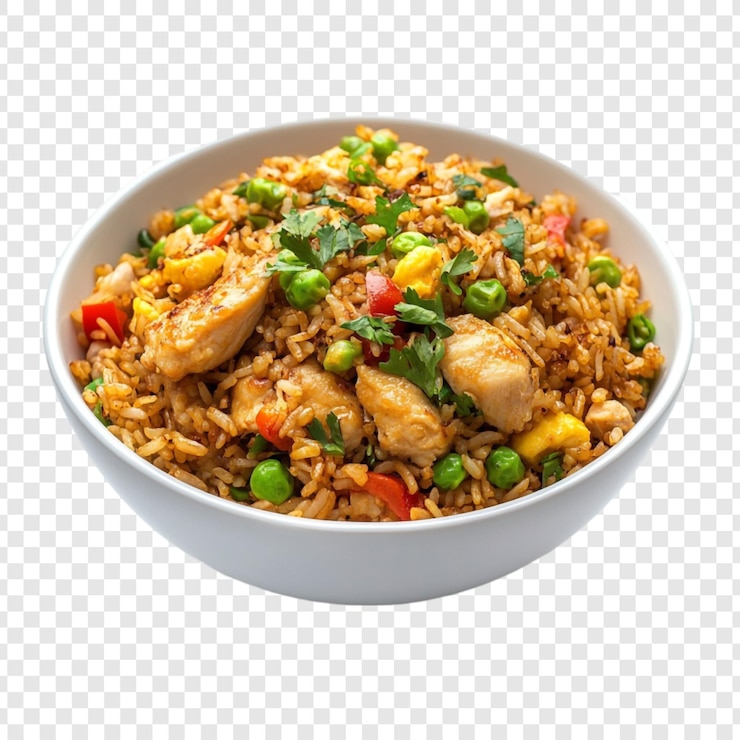 PSD grátis delicioso arroz frito de frango em uma tigela