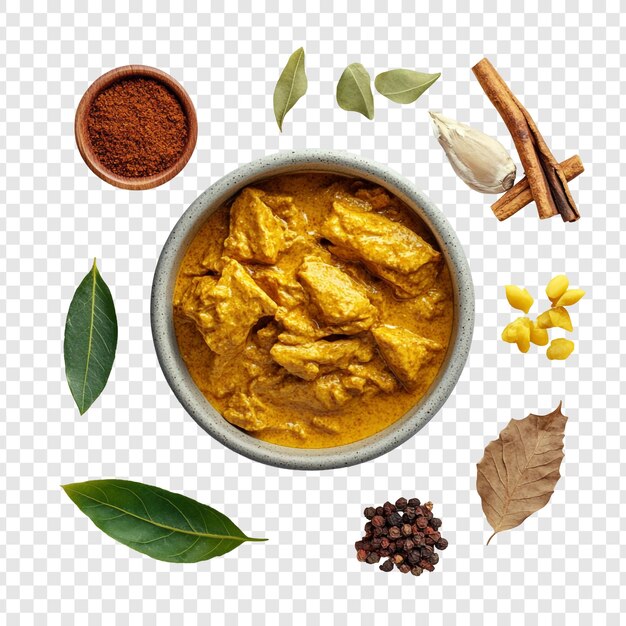 Delicioso curry de frango com especiarias aromáticas
