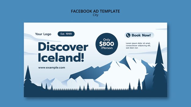 Descubra o modelo de facebook de inverno da cidade