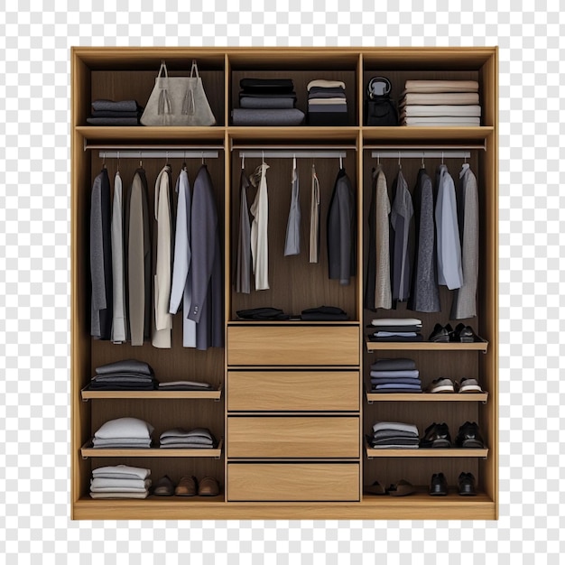 Desenho de armário moderno organizado Soluções de armazenamento de roupas limpas