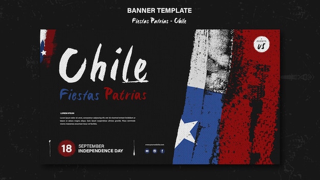 Desenho de banner do dia internacional do chile