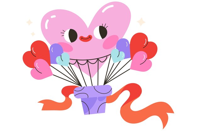 Desenho de ícones do Dia dos Namorados