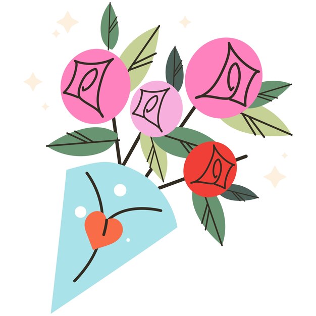 Desenho de ícones do Dia dos Namorados