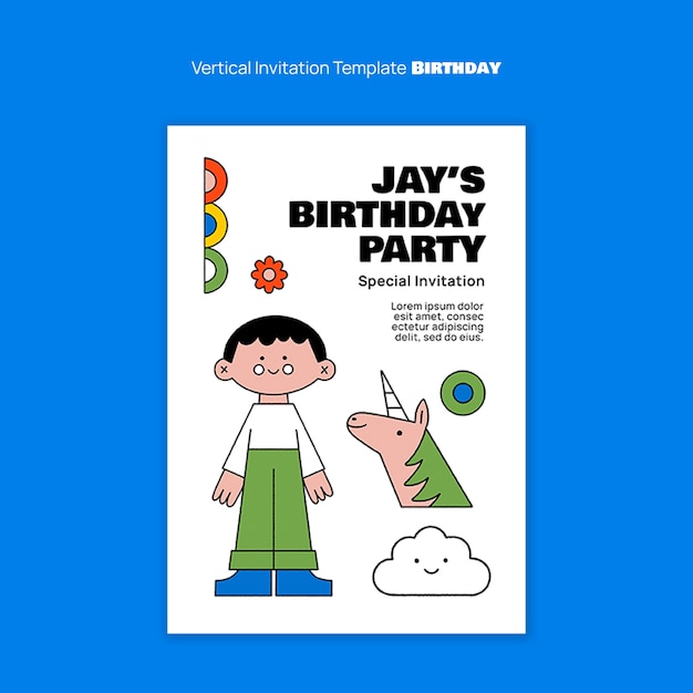 Desenho de modelo de aniversário de menino