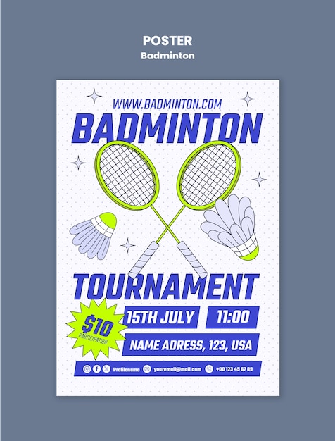 Desenho de modelo de badminton
